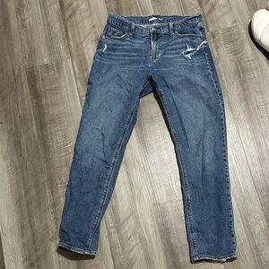Old Navy Distressed Dark Blue Jeans